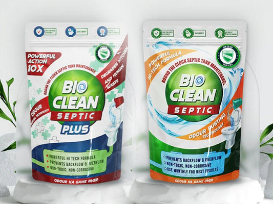 Bioclean septic tank cleaner powder for efficient and eco-friendly septic system maintenance.